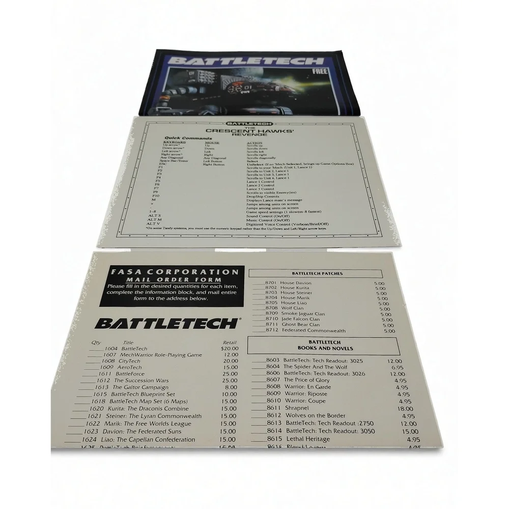 BattleTech The Crescent Hawks Revenge 1990 PC Big Box Strategy DOS Infocom Game